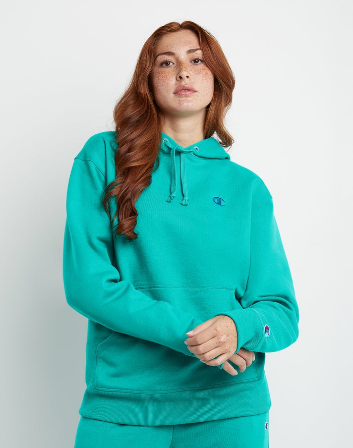 Champion Powerblend Fleece Oversized Hoodie Dames - Turquoise - Belgie 5320MAUFG